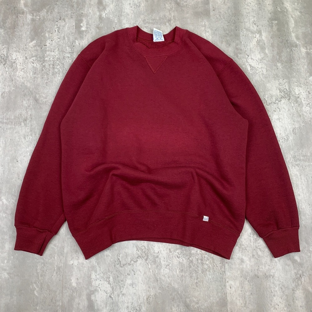 Vintage‎ Russell Athletic Sweatshirt Mens Large Red Fleece Made USA Crewneck 90s